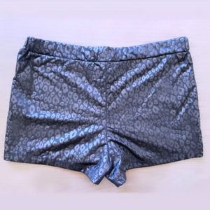 NEW Black FauxLeather Animal Print Shorts